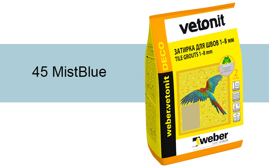 Затирка для швов weber.vetonit Deco 45 Mist Blue, 2 кг